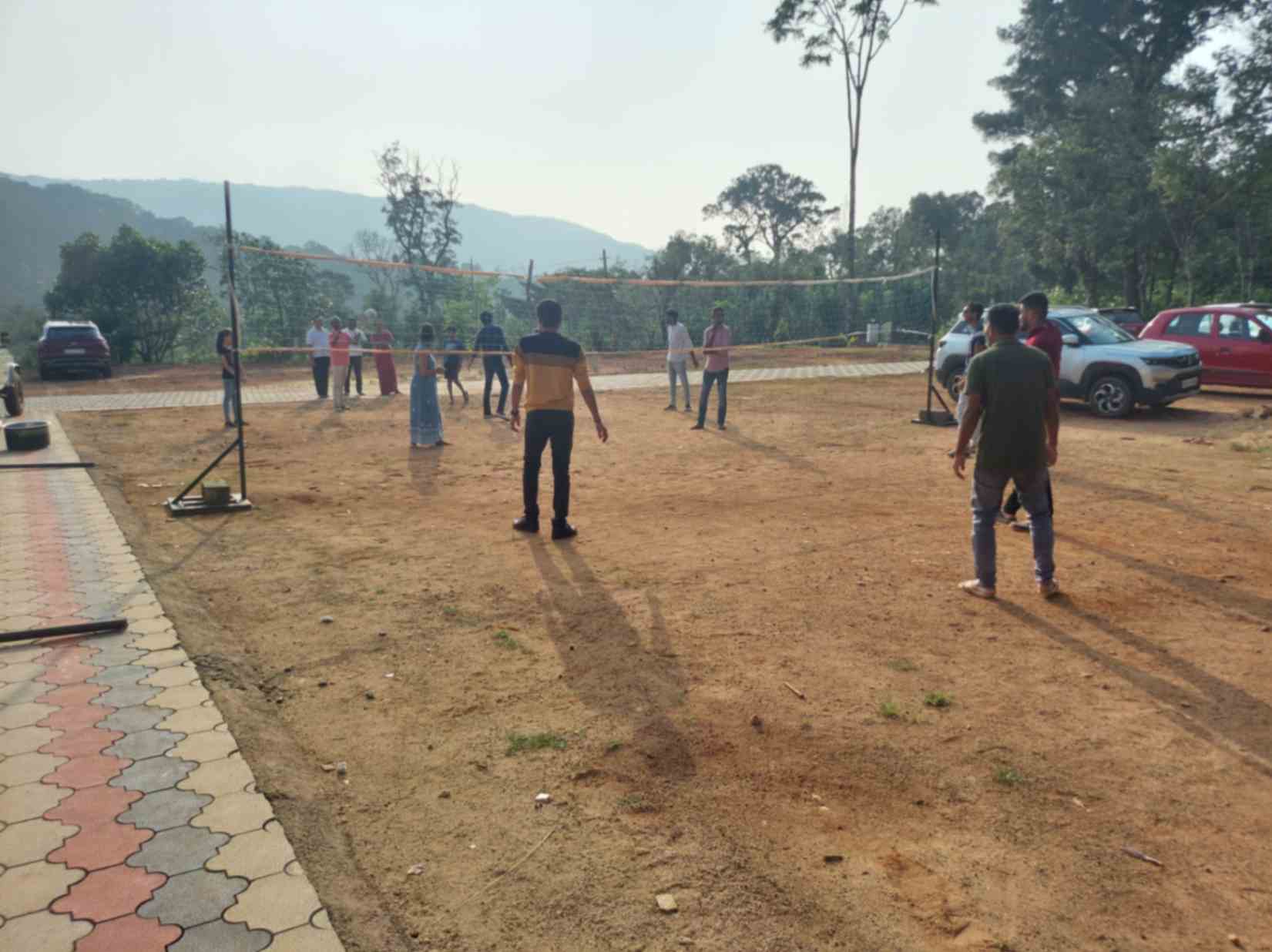 Volleyball game at homestay
